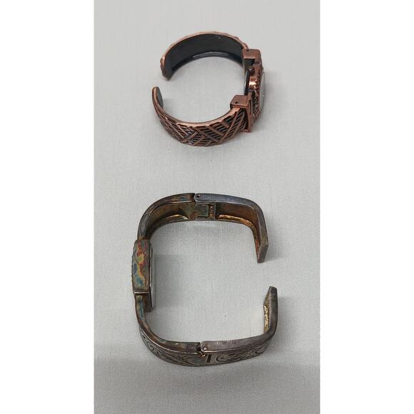 VTG Geneva Analog Hinged Bangle Cuff Wrist Watches l Qty: 2 - Picture 10 of 15